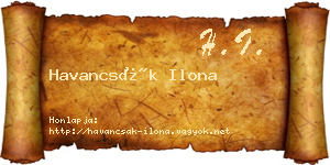 Havancsák Ilona névjegykártya